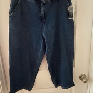 Dark Blue Denim Capri Pants Karen Scott